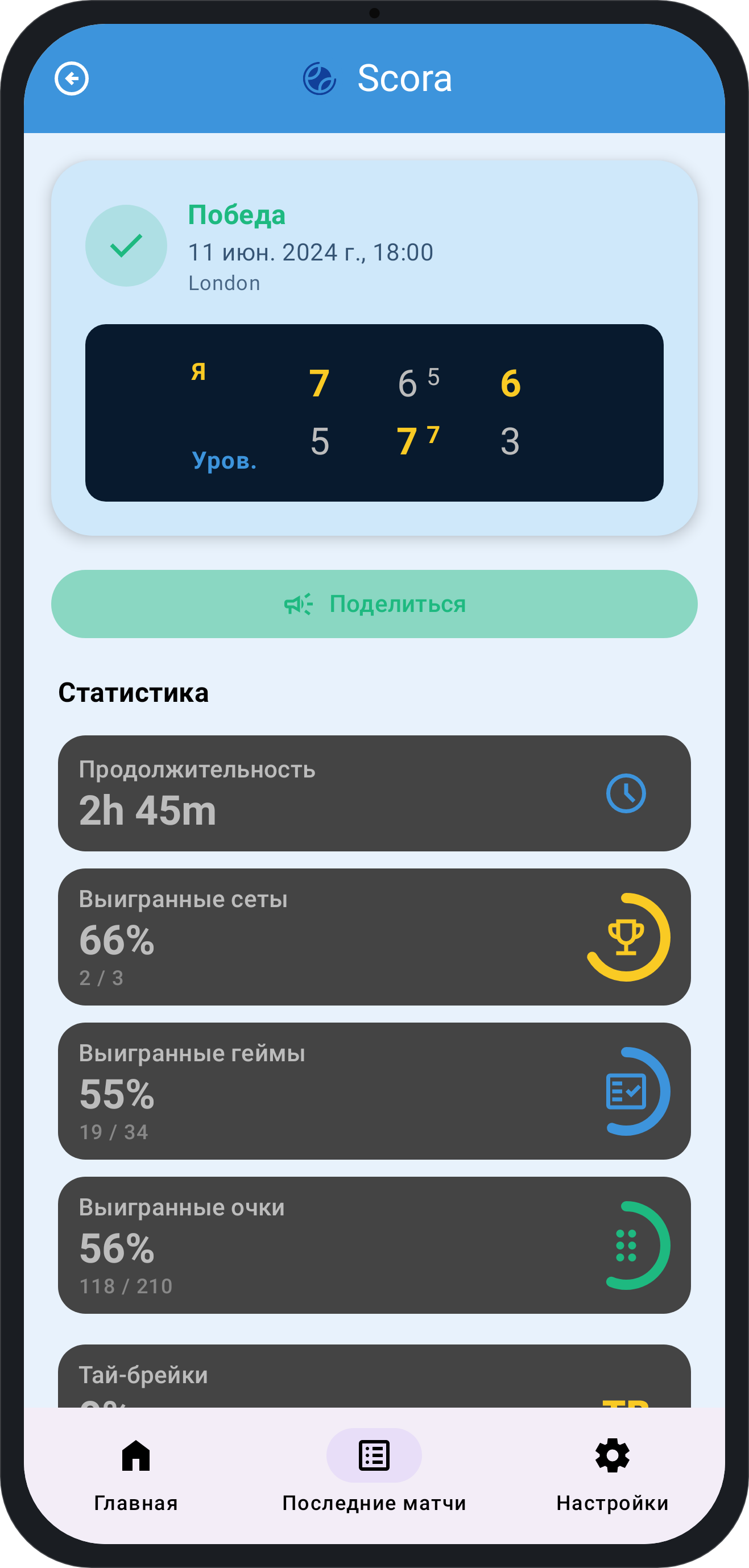 Companion – match stats