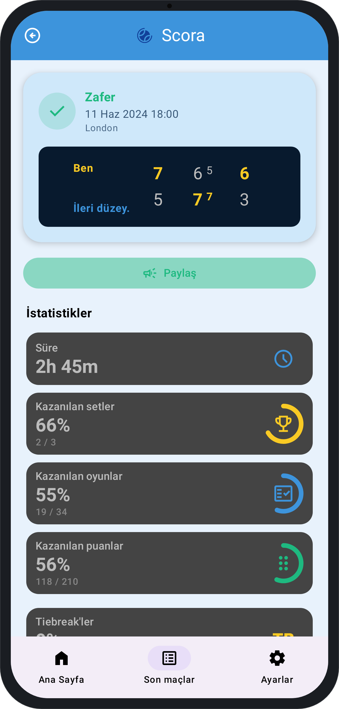 Companion – match stats